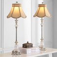 thumbnail image 2 of Safavieh Laiton Poly Résine Verre Lampe de Table avec Abat-Jour Taupe (Lot de 2), 2 of 5