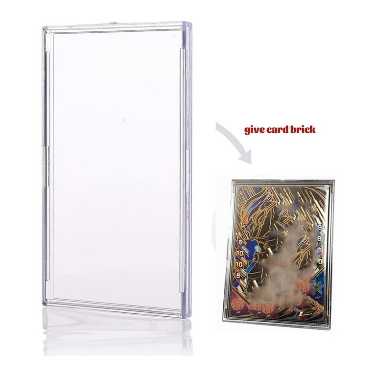 10 Hard Plastic Card Protector Clear Card Brick + 2 Display Stand 