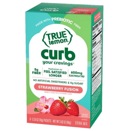 True Lemon Curb Your Cravings Strawberry Fusion Flavored Powder, 8 Ct. Drink Mix Packets