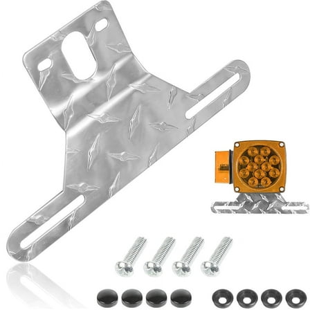 NOGIS Trailer License Plate Bracket Frame- Aluminum Heavy-Duty Bracket Holder for Trucks, Trailers, RVs, Boats, 1 Pack Universal License Plates with Mounting Screws, Caps