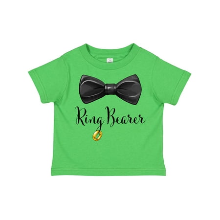

Inktastic Ring Bearer- Black Bow Tie Gift Toddler Boy Girl T-Shirt