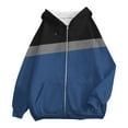 thumbnail image 4 of Holzkary Zip Up Hoodie Women Fall Oversized Pocket Sweatshirt Zipper Track Jacket Solid Color Tops Color Block Long Sleeve Sweatshirts Fall Outfits 2025 Versized Hoodies Casual Fashion Jackets Blue L, 4 of 4