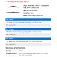 thumbnail image 2 of Wiper Blade Set 2 Piece - Compatible with 2014 Cadillac CTS, 2 of 2