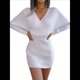 thumbnail image 2 of Vestido Mini de Punto Cruzado de Larga con de Murciélago para Cóctel para Mujer L, 2 of 9
