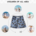 thumbnail image 6 of Blue Leopard Print with Gold Stars Swim Trunks Board Shorts Beach Pants Bathing Bottoms S, 6 of 8