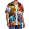 thumbnail image 4 of Xecao offers the Easter Eggs for Men's Casual Short-sleeved Shirt, a button-up collared shirt with a pocket, perfect for beach vacations and yacht travel in the Small size., 4 of 7