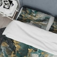 thumbnail image 4 of Designart "Ink On Stone Gold Teal Elegance" Abstract Bedding Covert Set - Modern Gold Transitional Bed Set With 1 Sham, 4 of 6