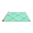 thumbnail image 2 of Ahgly Company Machine Washable Indoor Square Solid Turquoise Blue Modern Area Rugs, 3' Square, 2 of 4