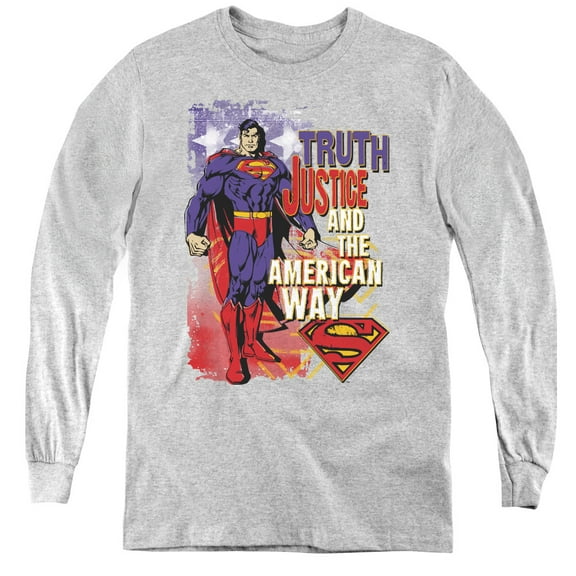 Superman - Truth Justice - Youth Long Sleeve Shirt - X-Large