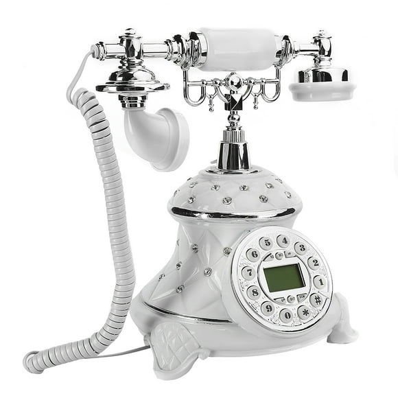Vintage Telephone,European Style White Embed Old Telephone Retro Telephone Breakthrough Technology