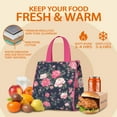 thumbnail image 5 of Pioneer Flower Floral Print Pattern Insulated Lunch Bag for Women & Adults,Large Portable Soft Cooler Lunch Bag,Thermal Food Storage Tote with Pearl Cotton,8.66L,8.75x5.75x9.5 Inch, 5 of 6