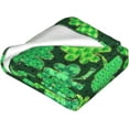 thumbnail image 4 of Yibo Cute St Patrick's Day Lucky Green Clover Shamrock Blanket for Couch Sofa and Bed, 4 of 8