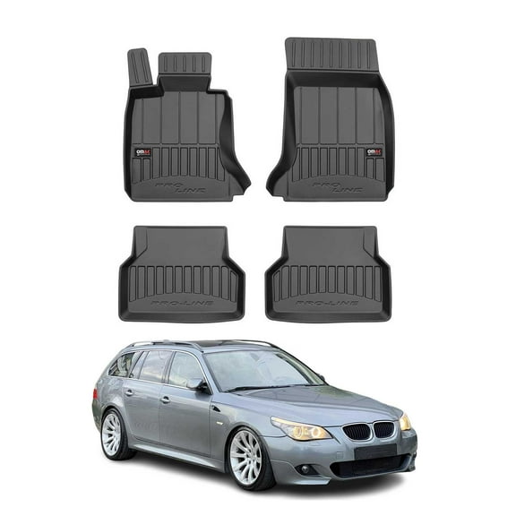 OMAC Premium Floor Mats for for BMW 5 Series E61 Wagon 2004-2010 TPE Black 4x