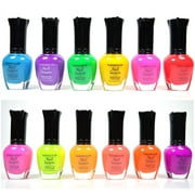 NEON COLORS 12 FULL SET NAIL POLISH-kleancolor Neon Green Yellow Red Purple Violet