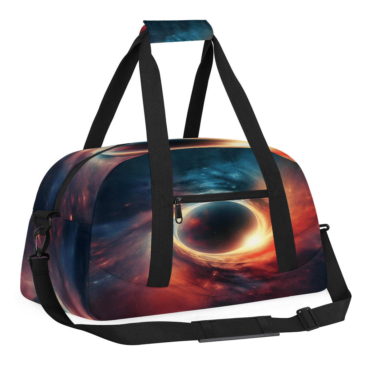 Herdesigns Galaxy Sports Duffle Bag for Women & Men, Planets Universe Space Gym Bag Dance Bag Overnight Bag Carry On Weekender Travel Bag
