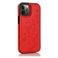 thumbnail image 3 of Compatible with iPhone 15 Pro Case Wallet with Card Holder,Embossed Butterfly Pattern PU Leather Double Magnetic Buttons Flip Shockproof Protective Cover for iPhone 15 Pro 6.1 Inch, Red, 3 of 9