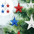 thumbnail image 4 of Decoraciones para el Día de los Caídos, decoraciones de estrellas de cinco puntas, 6 piezas, adornos del 4 de julio, decoraciones para árboles, decoración de plástico para el Día de la Independencia,, 4 of 6