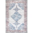 thumbnail image 5 of nuLOOM Olga SpinClean Machine Washable Distressed Vintage Medallion Area Rug, 3' x 5', Olga Blue, 5 of 7