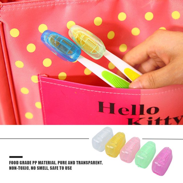 5pcs Color Random Toothbrush Head Cover Outdoor Camping Travel cover toothbrush head Toothbrush Head Plastic Case Guard