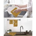 thumbnail image 5 of Japanese Style Kitchen Dish Towels for Drying Dishes Set of 4, Vintage Art Cranes Ocean Wave Yellow Waffle Weave Microfiber Hand Tea Bathroom Towels Quick Dry & Absorbent Towel 12x12, 5 of 7