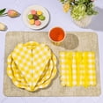 thumbnail image 3 of 175 Pcs Yellow Gingham Plates and Napkins Party Supplies-Yellow and White Scalloped Paper Plates Disposable Plaid Cocktail Napkin Checkered Dinner Party Set for Wedding Baby Shower（Serve 25 Guest）, 3 of 14