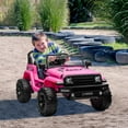 thumbnail image 2 of Zimtown Coche eléctrico para niños a batería de 12V con 2.4G RC, reproductor MP3, radio, puerto USB, luces LED, 3 velocidades - Rosa Zimtown Coche eléctrico, 2 of 8