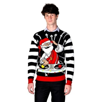 Socal Look Men's Ugly Christmas Sweater, Long Sleeve Crew Neck