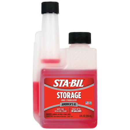 STA-BIL Storage Fuel Stabilizer 8 Oz. Protects Engine from Gum , Varnish , Rust , Corrosion. Treats 20 gallons of fuel.