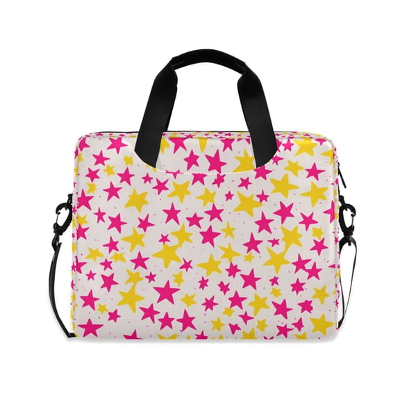 FORMRS 16" Laptop Bag Carrying Sleeve Case with Handle Travel Shoulder Briefcase, Beige Stars