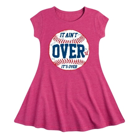 

Instant Message - It Ain t Over Baseball - Girls Fit And Flare Cap Sleeve Dress