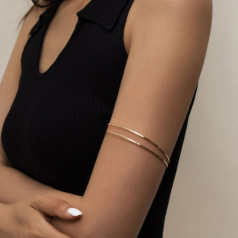 Silver Punk Armlet Adjustable Upper Arm Cuff Minimalist Bangle Armband Arm Bracelet Jewelry Gift Walmart