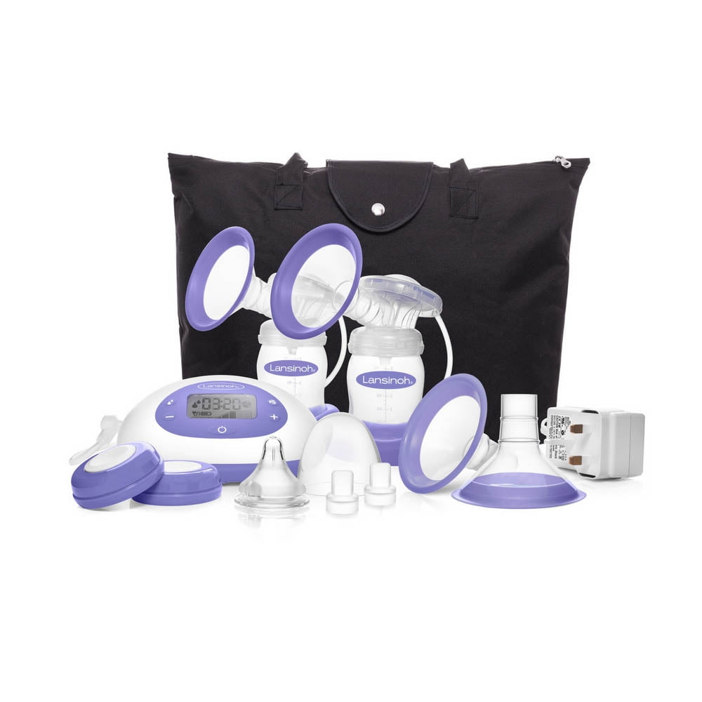 Lansinoh Signature Pro Portable Double Electric Breast Pump with LCD Screen and Adjustable Suction & Pumping Levels