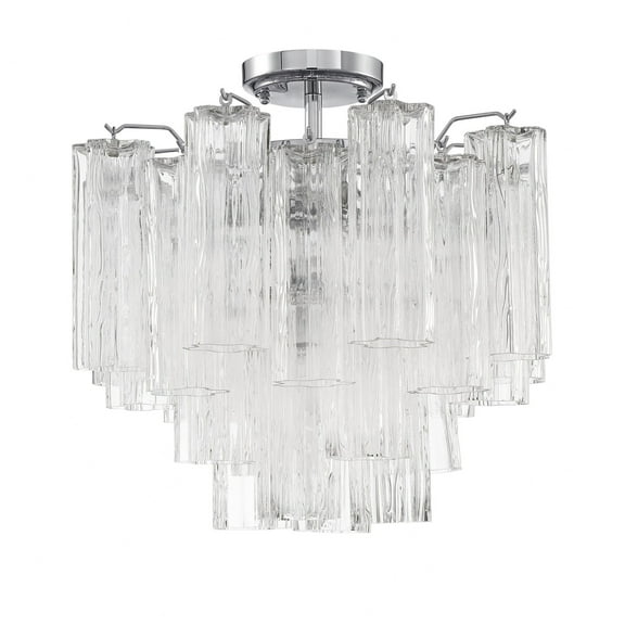 Crystorama Lighting - Addis - 4 Light Flush Mount In Geometric Style-13.75