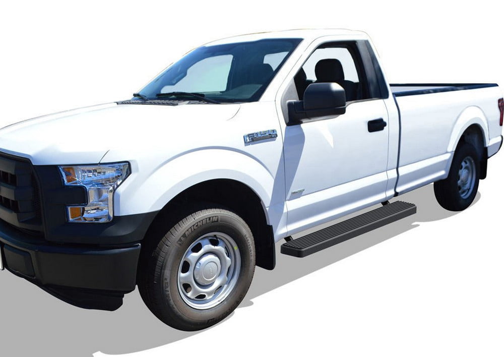 APS Running Boards 6-inch Black Compatible with Ford F150 2015-2026 Regular Cab & F-250 F-350 Super Duty 2017-2026 Stainless Steel (Nerf Bars Side Steps Side Bars)
