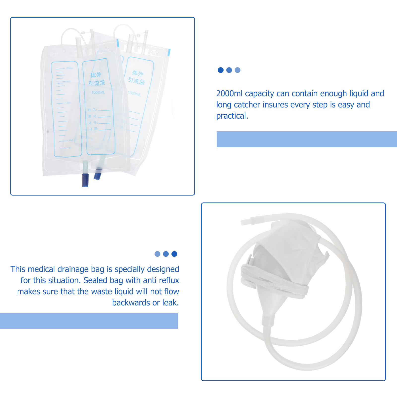 Men's Urine Collector Cateter Man Drain Bag Urinal The Male Elderly