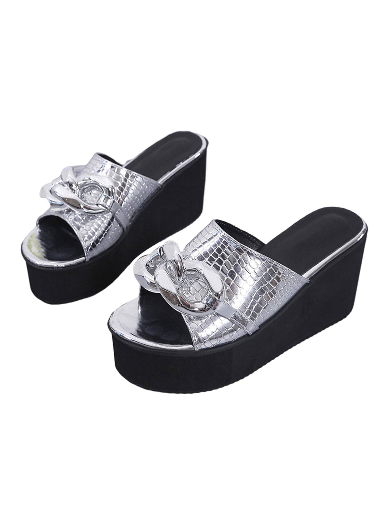 Holiday Sandals Ladies Shoes Womens Casual Slip On Mule Wedge Summer 