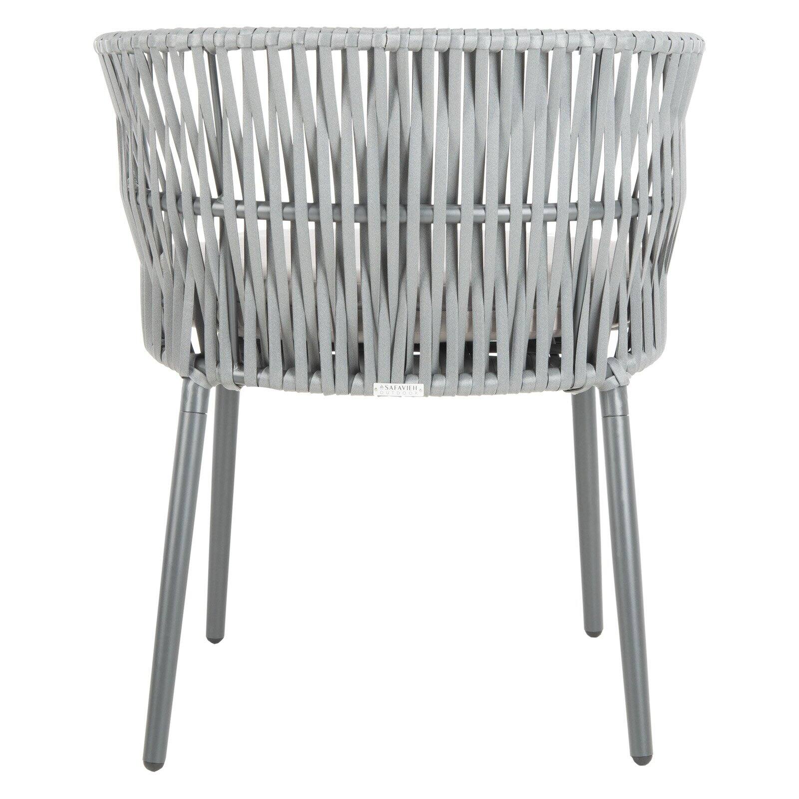 SAFAVIEH Kiyan Outdoor Patio Rope Chair, Grey/Cushion, Set of 2 - image 5 of 10