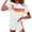 White, variant on 2-Piece Lounge Sets for Women, Rainbow Striped Outfits Casual Short Sleeve Tops & Shorts Trendy Matching Sweatsuits - White M