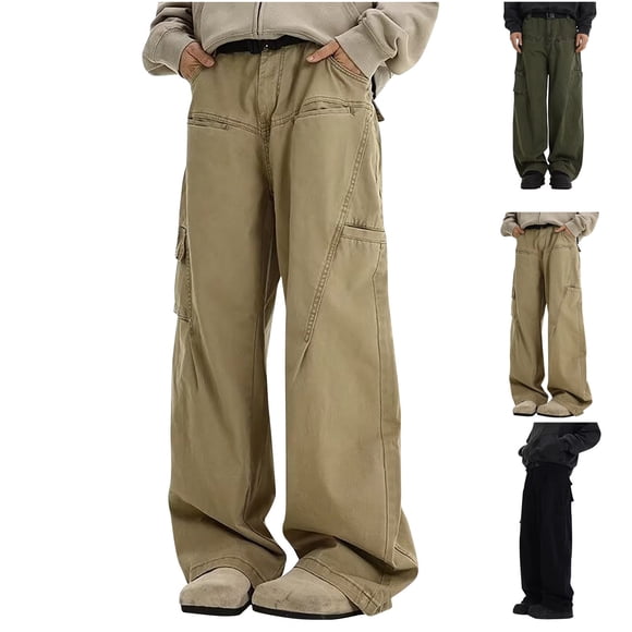 Styesk Men's Pants Men's Fashionable Summer Outdoor Functional Charging Pocket Loose Work Pants