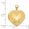 thumbnail image 3 of 14k Yellow Gold Polished Holds 2 photos Domed Love Heart Locket 23.7x18.7mm Wide Locket Necklace for Women, 3 of 3