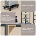 thumbnail image 6 of Twin Loft Bed with Desk, Lofka Metal Bunk Bed with LED Lights, Charging Sation, Storage Shelves，Safety Guard and Ladder, Black, 6 of 10