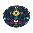 thumbnail image 1 of Balery Colorful Mexican Flower Fundas de asiento para taburete de bar redondo de tela de terciopelo ajustables que protegen de arañazos y manchas para sillas de 14 a 17 pulgadas.-12 inch, 1 of 7