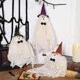 thumbnail image 3 of Halloween Decorations - Spooky White Witch Ghost Hanging Decor - Ghost Witch Hat Halloween Party Decorations for Home Tree Garden Yard Lawn (3PCS Colorful), 3 of 9