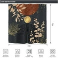 thumbnail image 5 of Black Burgundy Boho Mid Century Shower Curtain for Bathroom Decor 72Wx72H Modern Abstract Gold Leaves Minimalist Geometric Arch Art Printed Fabric Polyester Waterproof 12 Pack Plastic Hooks, 5 of 6