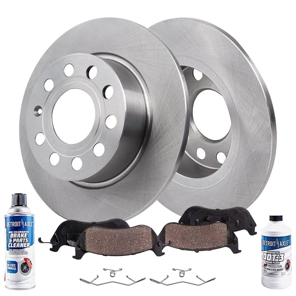 Detroit Axle - Pair (2) Rear 10.71" Disc Brake Kit Rotors Ceramic Brake Pads for  2015-2020 Audi A3 2015-2018 A3 Quattro