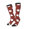 thumbnail image 2 of Haiem Maroon And White Polka Dot Socks, Funny Novelty Crazy Design Cotton Socks Sports Socks Knee High Socks For Men, Women,1Pairs - Gift For Working Friends, 2 of 8