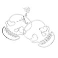 thumbnail image 2 of 1 par de pendientes con forma de calavera, colgante, Material de aleación, pendientes decorativos, suministros para fiestas DIY, Plata, 2 of 14