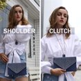 thumbnail image 4 of Milisente Clutch Purses For Women, Rhinestone Wedding Evening Clutch Envelope Crossbody Shoulder Satin Purse(Navy Blue), 4 of 6