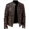 thumbnail image 7 of 2024 Leather Motorcycle Jacket Men Slim Short-Coat Collar PU Jackets Autumn Winter Windproof Leather Coat Blazer Men Blazers 5XL, 7 of 7