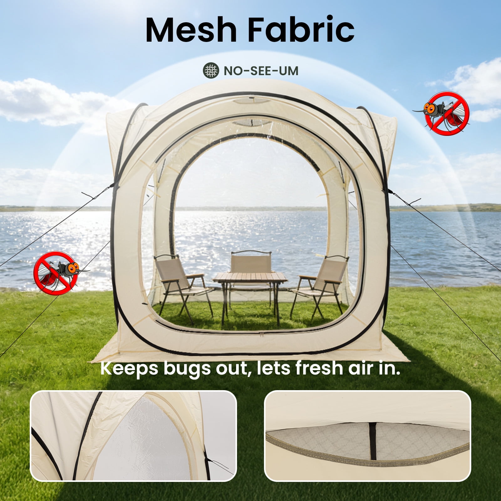 MOALCOFER Sports Tent Pop up,All-Weather Outdoor Screen House Pod Tent Shelter for Camping,Backyard,and Sporting Events(2-4 Persons)